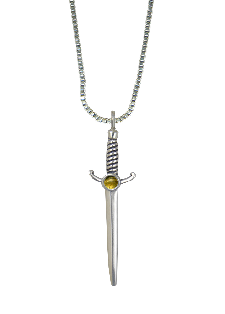Sterling Silver Athena's Sword Pendant With Citrine